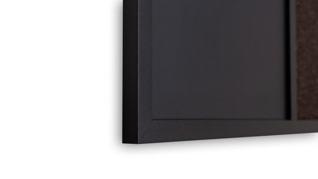 Magnetická a korková tabuľa COMBI 60x40 cm hnedo-čierna v drevenom lakovanom čiernom ráme