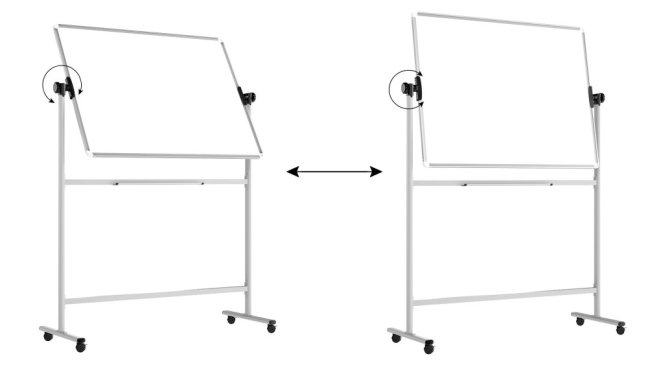 Mobilní tabule TM Idea, oboustranná, otočná, za sucha stíratelná, magnetická, 120x90 cm – řada FLEX