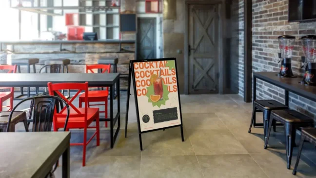 Oboustranná reklamní tabule A1 v černém hliníkovém rámu