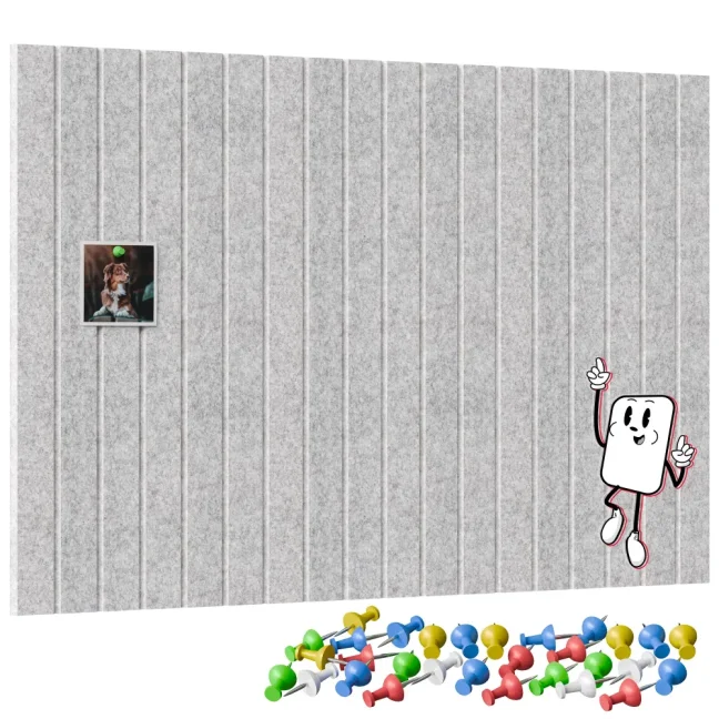 Filcové panely na zeď 90×60 cm šedé