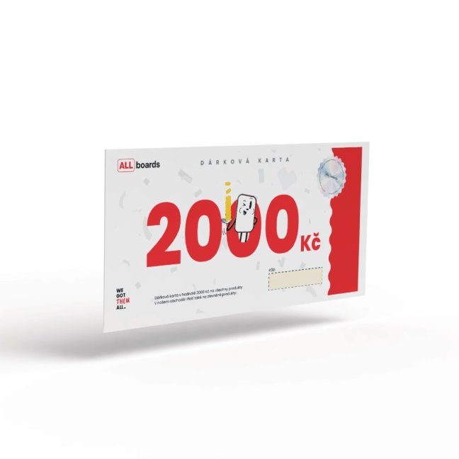 Dárková karta ALLboards v hodnotě 2000 kč