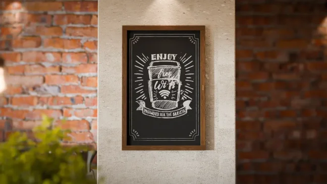 Tabule černá křídová v dřevěném rámu 90x60 cm