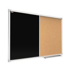 Korková a magnetická kriedová tabuľa COMBI v hliníkovom ráme - 120x90 cm