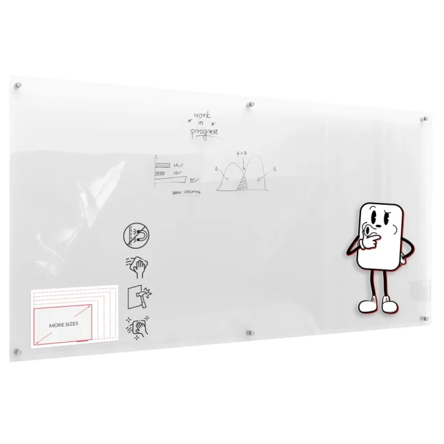 Sklenená nemagnetická tabuľa TRANSPARENTNÁ 200×100 cm