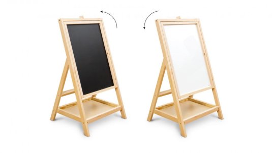 Allboards,Dřevěná, otočná křídová tabule na kreslení pro děti, magnetická, výška 79 cm