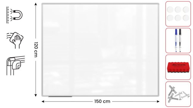 Magnetická tabule 150x120 ALLboards PREMIUM