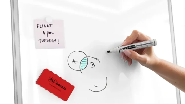 Flipchart sucho-stierateľný magnetický 90×60 cm – strieborný