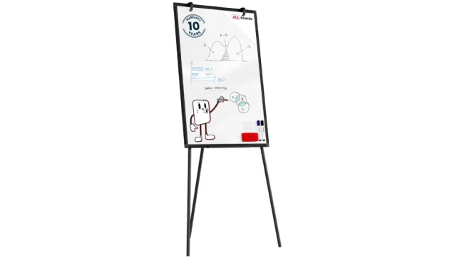 Suchostěrný magnetický flipchart 90×60 cm – černý