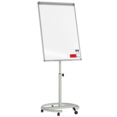 Mobilný magnetický flipchart so stierateľným povrchom 100 × 70 cm strieborný