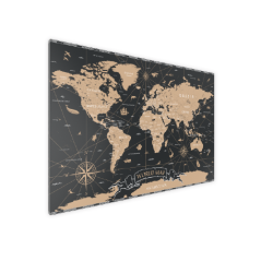 Allboards magnetická bezrámová kovová tabuľa s potlačou 60x40cm – mapa sveta