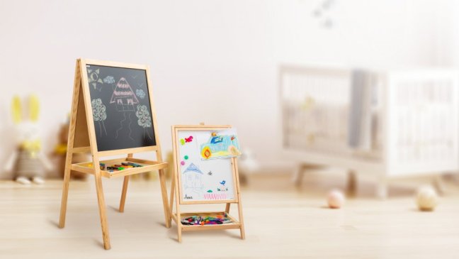 Detská obojstranná tabuľa - kriedový a magnetický povrch 120 cm