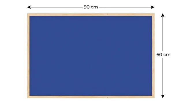 Textilná nástenka 90x60 cm MODRÁ v drevenom ráme