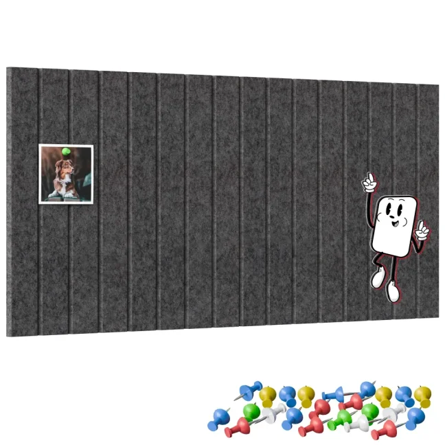 Filcové panely na stenu 80x40 cm tmavosivé