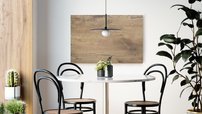 Allboards magnetická bezrámová kovová tabuľa s potlačou 90x60cm - drevená doska