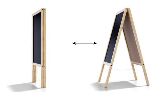 Allboards reklamné áčko s kriedovou tabuľou 118x61 cm - prírodný rám