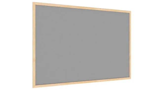 Textilní nástěnka 90x60 cm ŠEDÁ v dřevěném rámu