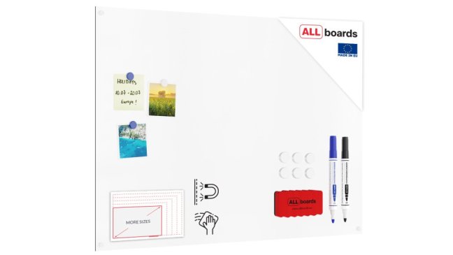 Magnetická tabuľa SLIMboard bezrámová zmazateľná za sucha 90x60 cm + PRÍSLUŠENSTVO ZADARMO