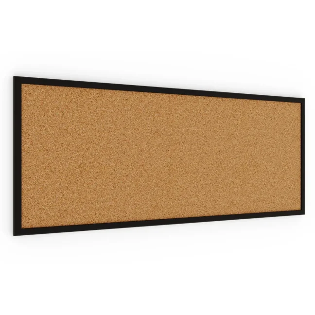 Korková tabuľa 100x40 cm lakovaný drevený rám ČIERNY