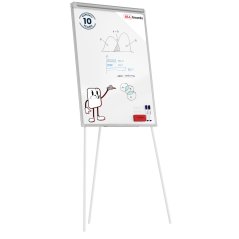 Magnetický stíratelný flipchart 100 × 70 cm, stříbrný