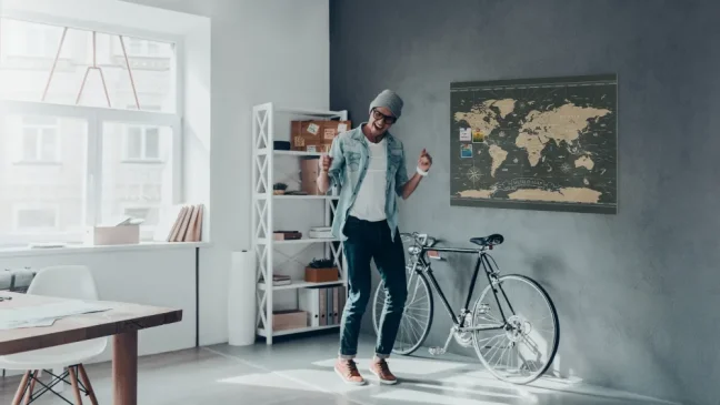 Allboards magnetická bezrámová kovová tabuľa s potlačou 120x90cm – mapa sveta