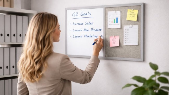 Tabuľa COMBI - sivý korok a magnetická biela 60x40 s sivym lakovaným dreveným rámom