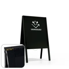Allboards reklamné áčko s kriedovou tabuľou 100x50 cm - vodeodolné čierný rám