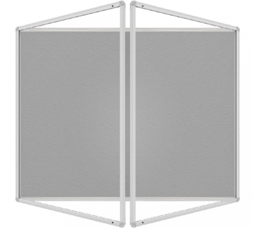 Textilná šedá vitrína v hliníkovom ráme -  120x120 cm