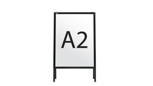Oboustranná reklamní tabule A2 v černém hliníkovém rámu