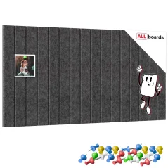Filcové panely na zeď 80x40 cm tmavě šedé