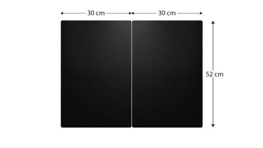 Skleněná kuchyňská deska CARBONOVÉ VLÁKNO ANTRACIT 60x52cm -krájecí, ochranná