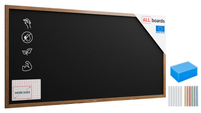 Tabule černá křídová v dřevěném rámu 200x100 cm