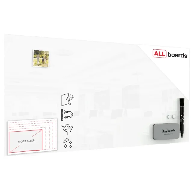 Skleněná magnetická tabule 120×60 cm PREMIUM SUPERWHITE