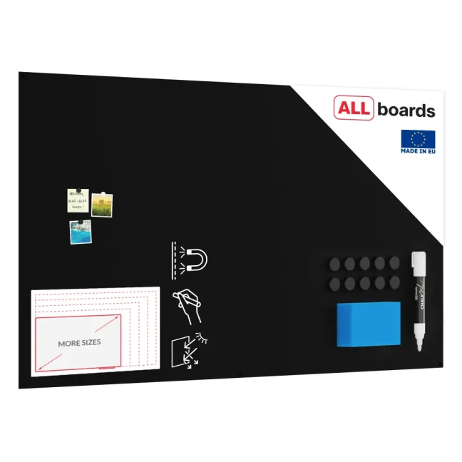 Bezrámová magnetická kriedová tabuľa magnetický panel SLIMboard 200x120 cm + PRÍSLUŠENSTVO ZADARMO