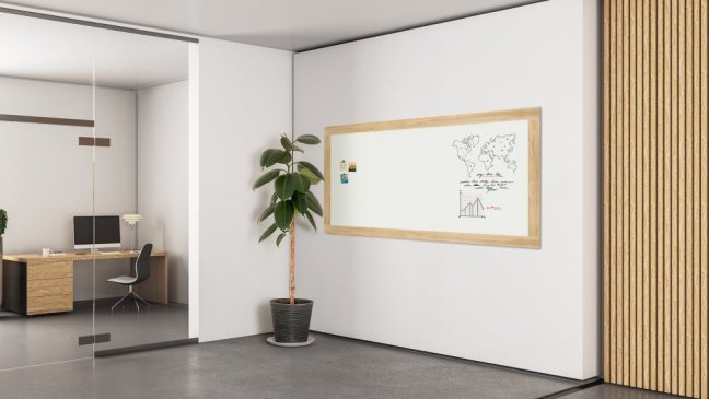 Magnetická tabule PREMIUM 240x120 cm v rámu v barvě dubu