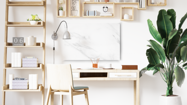Allboards magnetická bezrámová kovová tabuľa s potlačou 60x40cm –bielý mramor