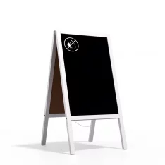 Reklamní áčko bílé barvy s křídovou tabulí 118x61 cm