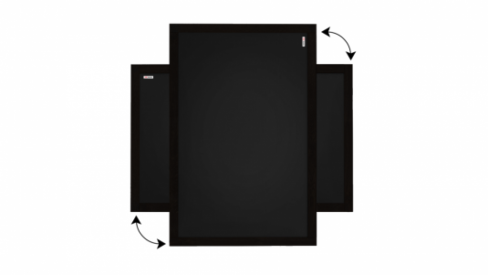 Tabuľa čierna kriedová v drevenom čierném ráme 120x90 cm-výhodný set s príslušenstvom