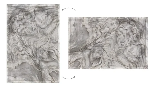 Potlačená korková tabuľa SKAMENENÉ DREVO 90x60 cm, drevený rám