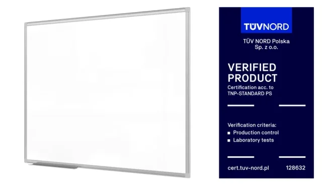 Biela popisovacia magnetická tabuľa 100x80 cm v hliníkovom ráme – TM IDEA® séria Flex