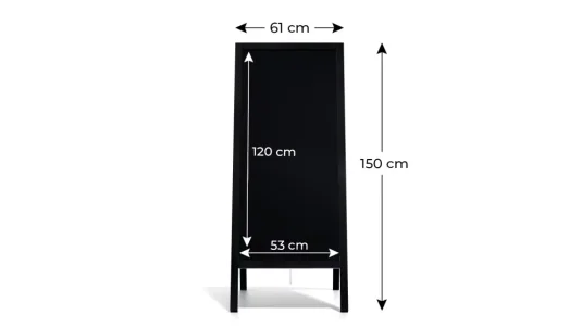 Allboards Reklamné áčko s kriedovou tabuľou 150x61cm cm - vodeodolné- ČIERNÉ
