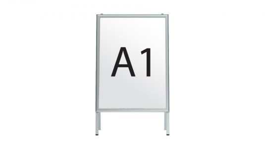 Oboustranná reklamní tabule A1 ve stříbrném hliníkovém rámu