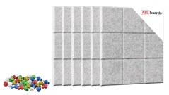 Filcové nástěnné panely 30×30 cm šedé – 6 ks