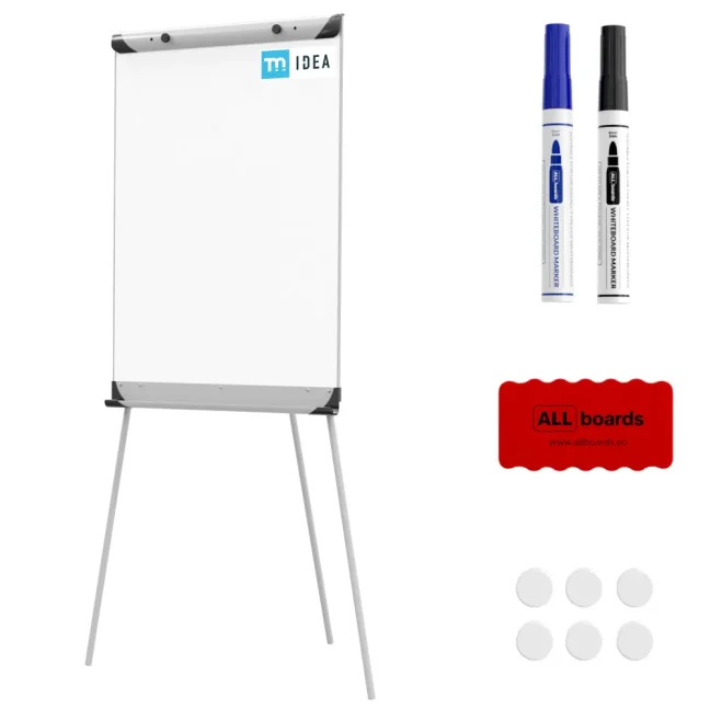 Flipchart TM IDEA® magnetický suchostierateľný 100×70 cm na trojnožke BASIC