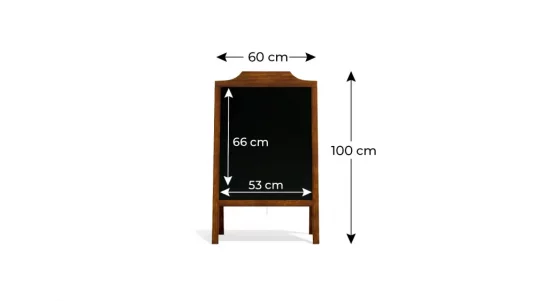Reklamní áčko s křídovou tabulí 100x60 cm- ozdobný horní rám