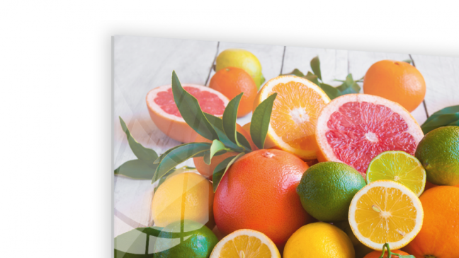 Skleněná magnetická tabule- dekorativní obraz CITRUSY 60x40 cm