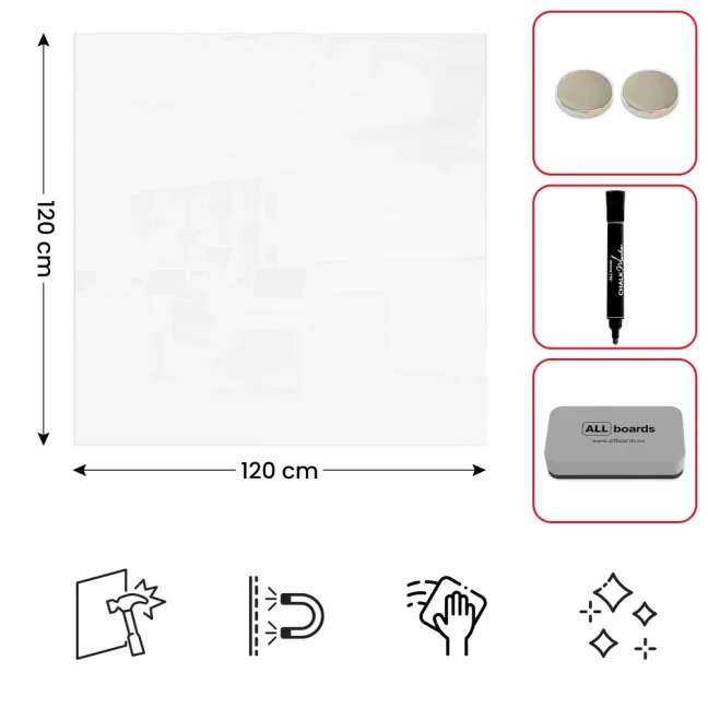 Skleněná tabule 120x120 ALLboards PREMIUM