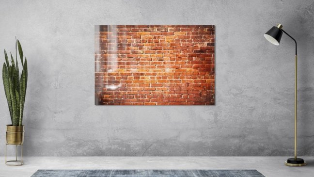 Sklenená magnetická tabule- dekoratívne obraz TEHLOVÁ MÚR 60x40 cm