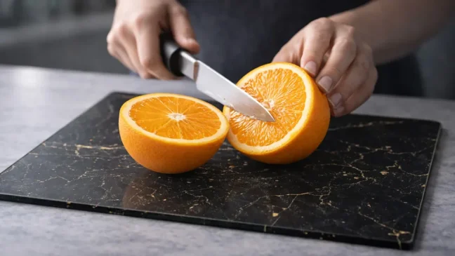 Skleněná krájecí deska ČERNÝ MRAMOR 30 × 40 cm – kuchyňská deska, ochranná deska, skleněný tác