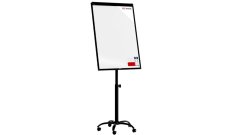 Mobilný magnetický flipchart so stierateľným povrchom na kolieskach 100 × 70 cm čierny