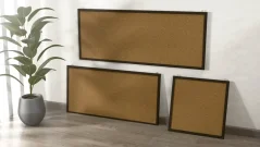 Korková tabule 100x40 cm lakovaný dřevěný rám ČERNÝ